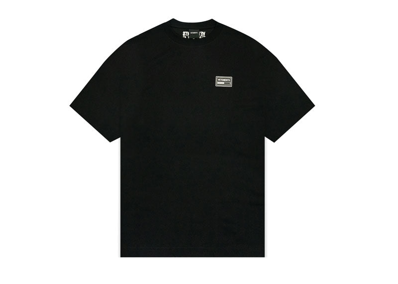 Vetements Battery Life Patch Logo T-Shirt Black