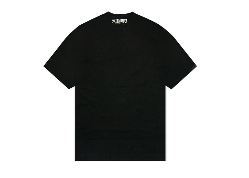 Vetements Battery Life Patch Logo T-Shirt Black