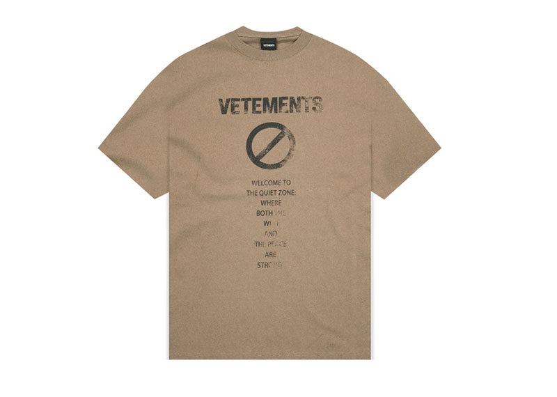 Vetements Faded Block T-Shirt Mocha Brown