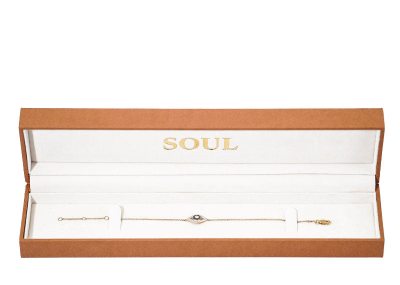 SOUL Occhio Azzura 9ct White Gold Bracelet