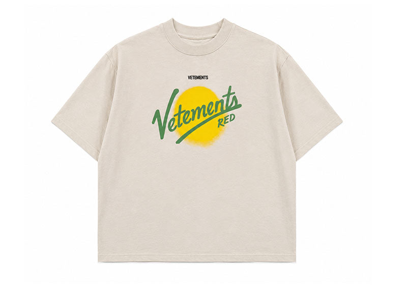 Vetements Golden Hour Reversable T-Shirt Beige