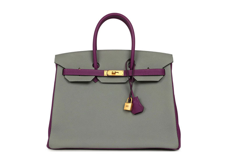 Hermes Birkin 25 Gris Moutte / Anemone Gold Hardware (Special Order)