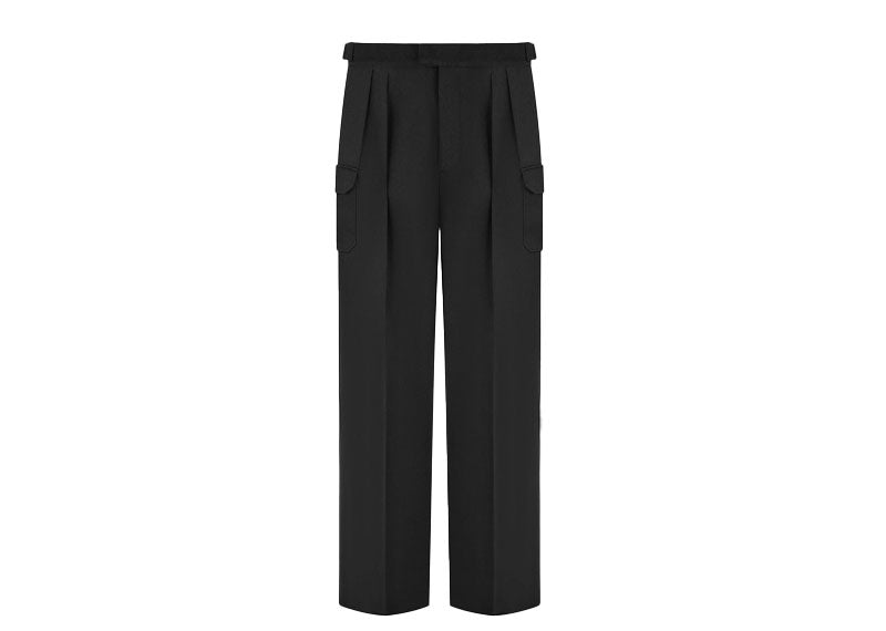 Maniere De Voir Relaxed Fit Twill Pocket Trousers Black