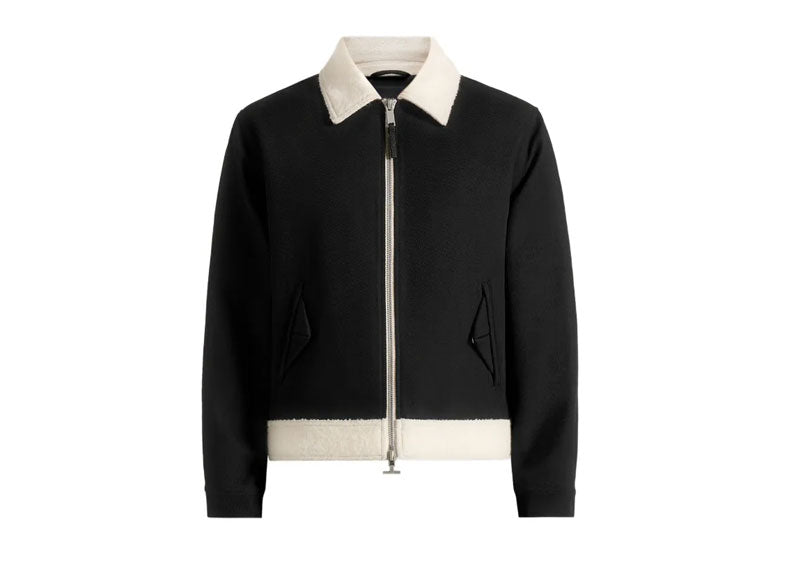 Maniere De Voir Twill Contrast Jacket Black White