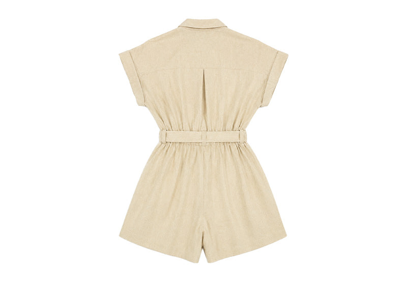 Diane Paris Berthe Short Jumpsuit Beige Shimmer