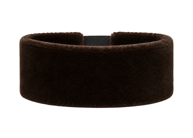 Diane Paris Faux Fur DP Headband Brown
