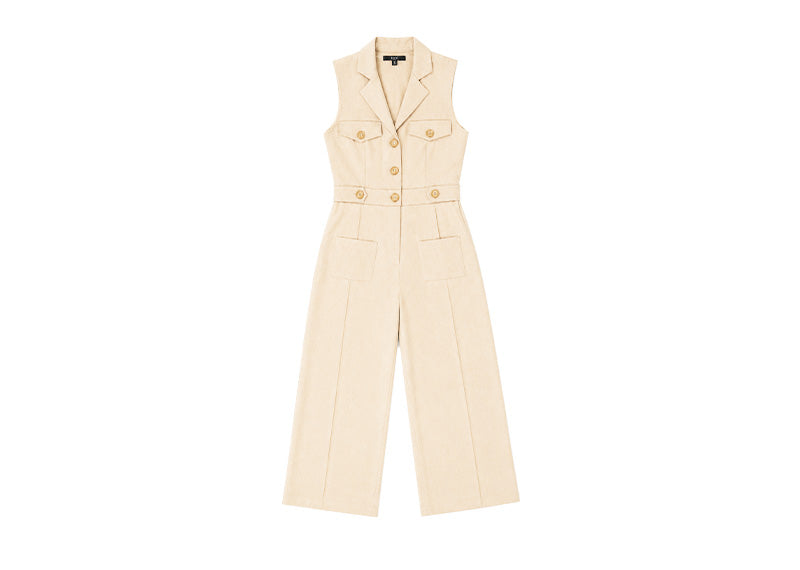 Diane Paris Joseph Long Jumpsuit Beige Linen