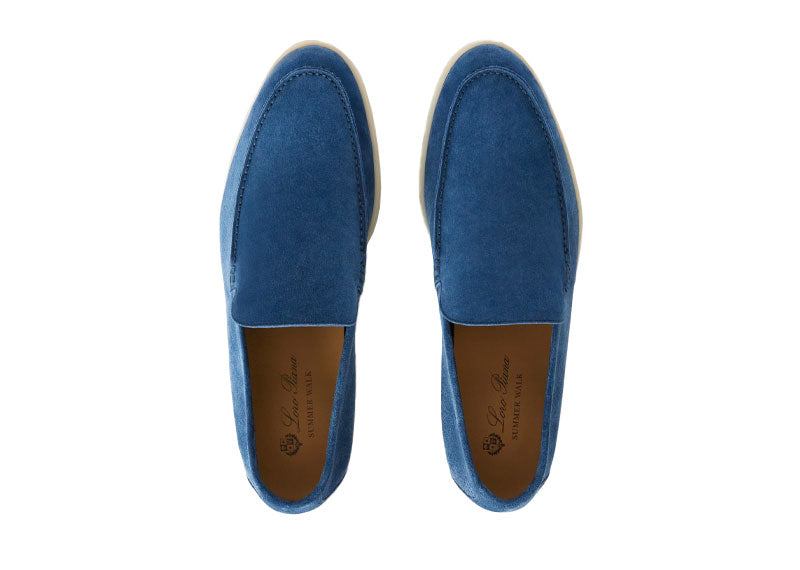 Loro Piana Summer Walk Loafer Suede Cobalt Ink
