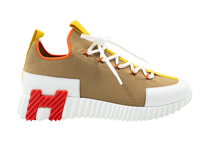 Hermes Lift Slip On Sneaker Multicolore Beige Lin