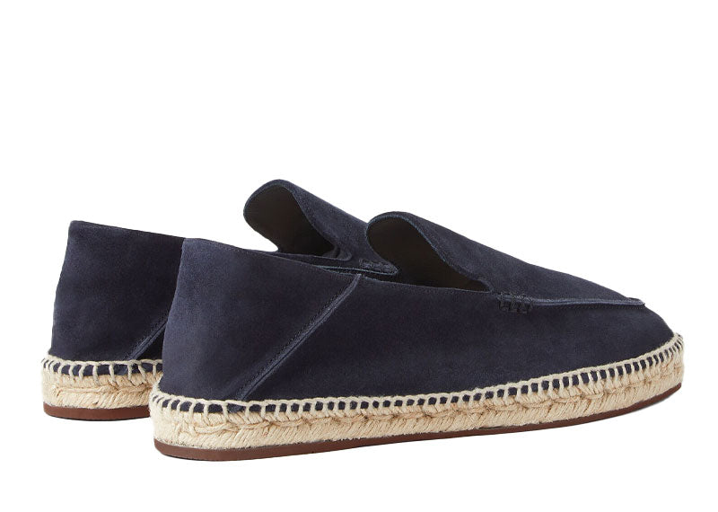 Loro Piana Seaside Walk Espadrille Suede Dark Blue Abyss