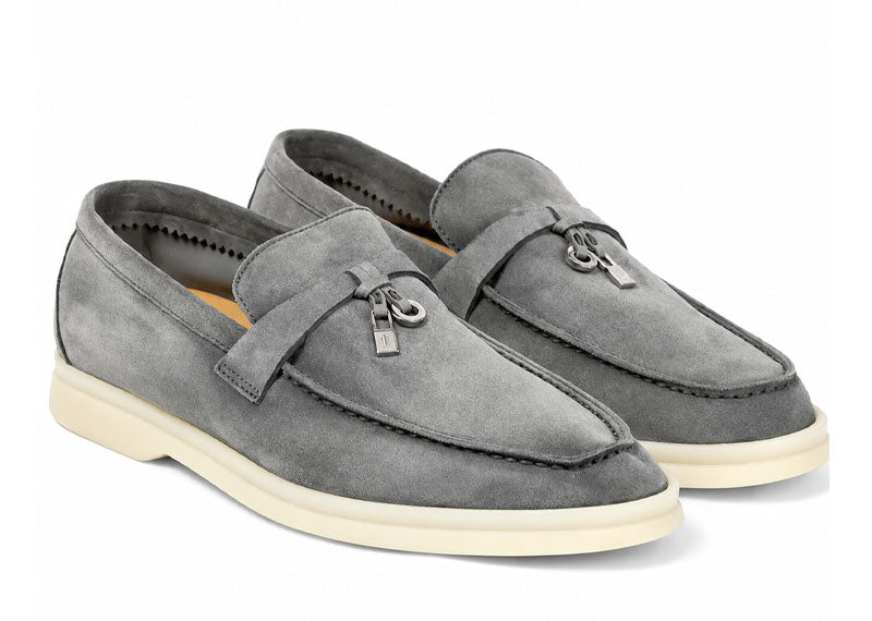 Loro Piana Summer Charms Walk Loafer Suede Grey