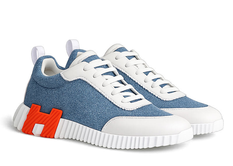 Hermes Bouncing Sneaker Bleu Clair Blanc