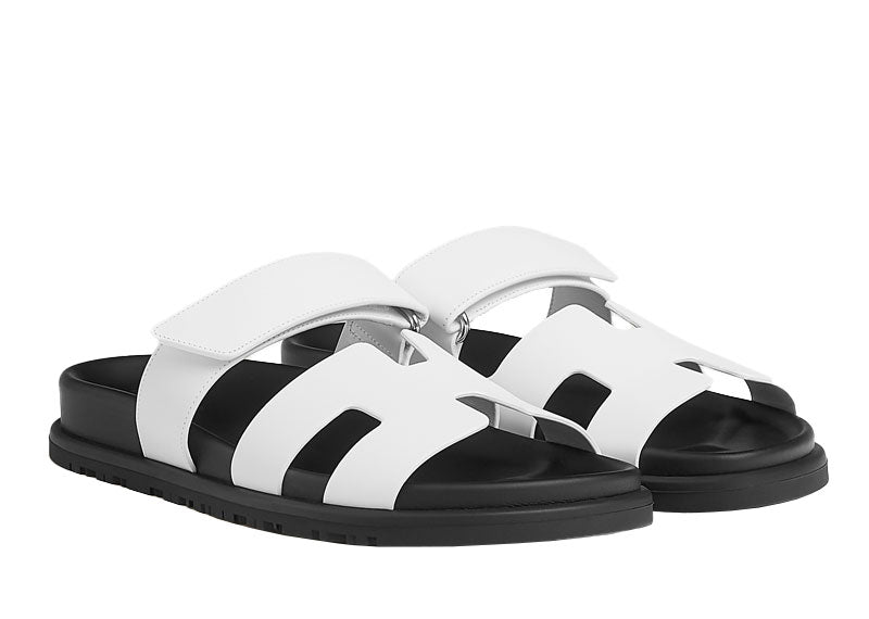 Hermes Chypre Sandal Blanc / Veau Lisse