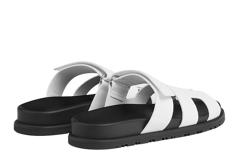 Hermes Chypre Sandal Blanc / Veau Lisse
