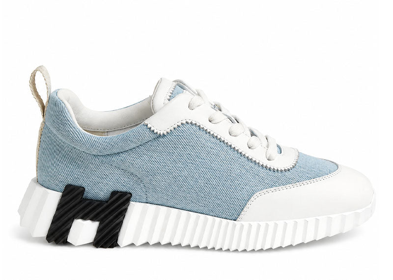 Hermes Bouncing Sneaker Denim Bleu Clair/Blanc