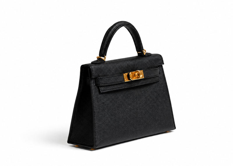 Hermes Mini Kelly Black Epsom Leather Gold Hardware