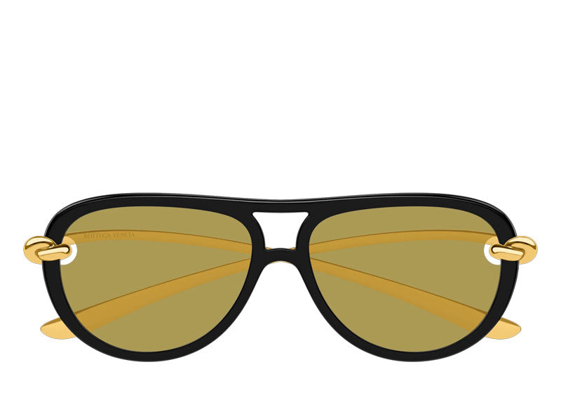 Bottega Veneta Knot Sunglasses Black Gold