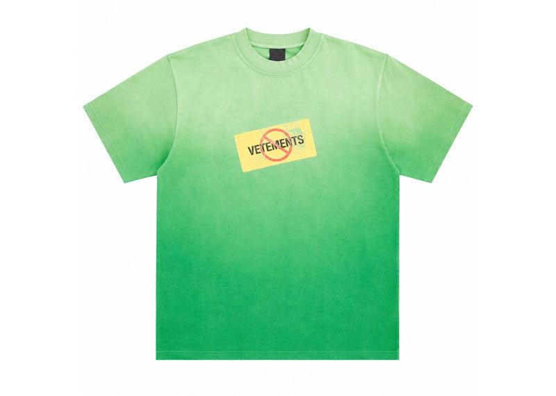 Vetements No Entry T-Shirt Washed Green