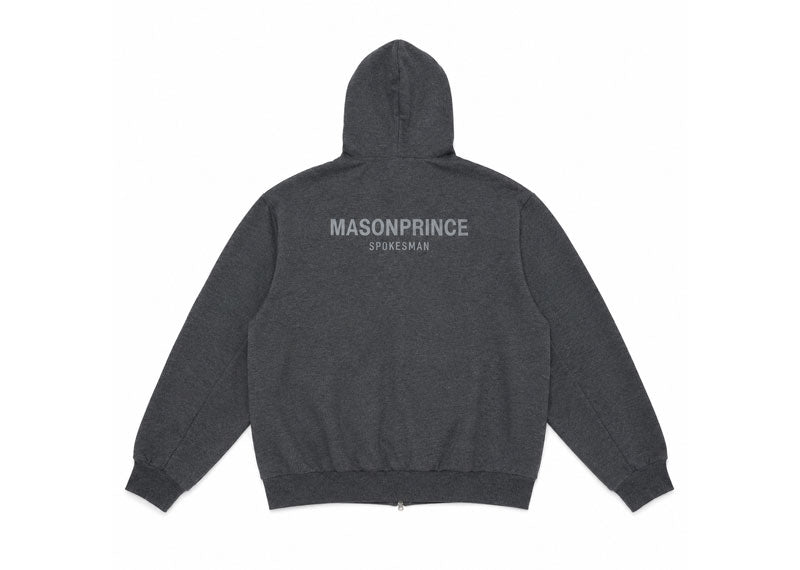 MASONPRINCE Spokesman 3M Reflective Zip-Up Hoodie Dark Grey