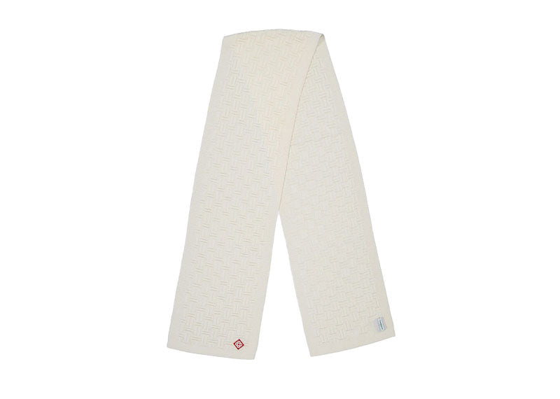 Casablanca Column Knit Scarf Off White