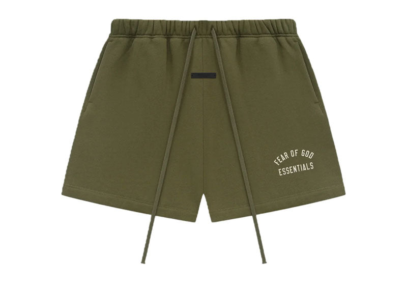 Fear of God Essentials Fleece Soccer Shorts Military