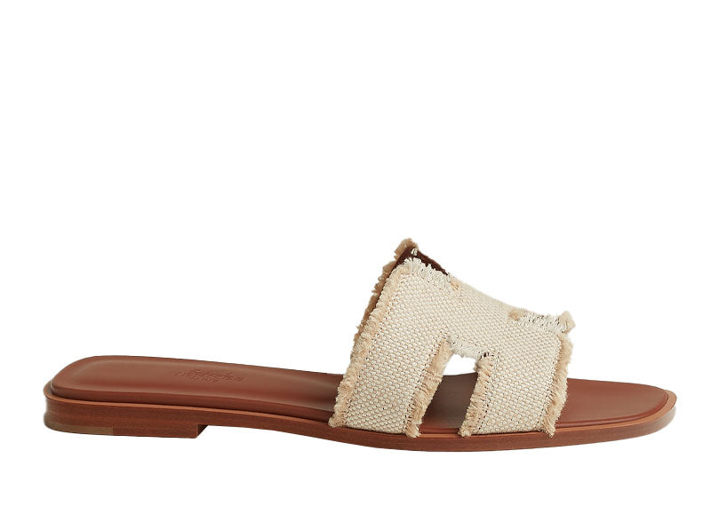 Hermes Oran Sandal Fringe Beige