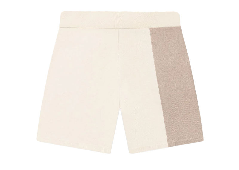 Maniere De Voir Color Block Knit Shorts Cream
