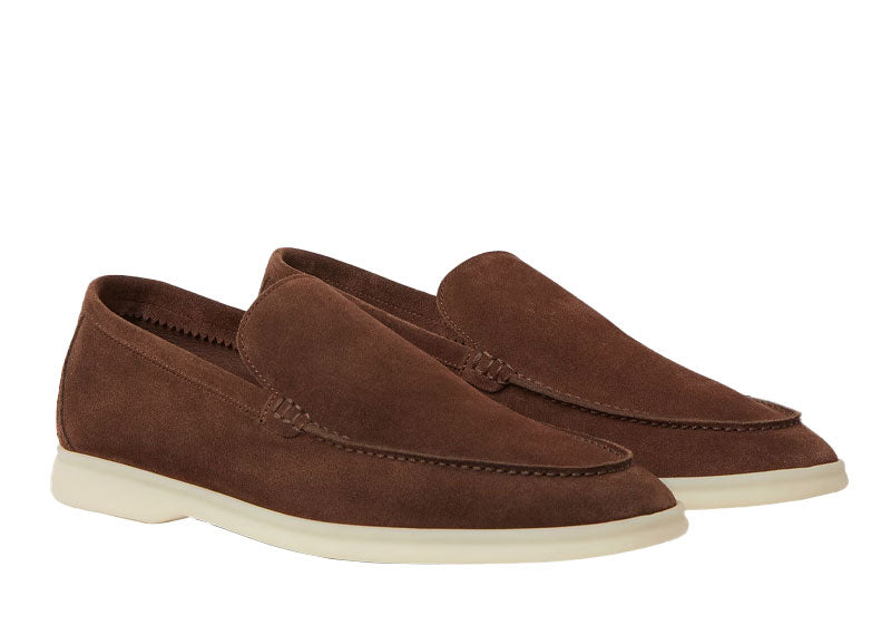 Loro Piana Summer Walk Loafer Suede Corteccia Brown