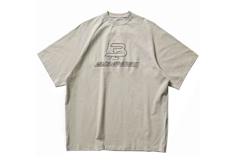 MASONPRINCE Sports Raglan Embroidered T-Shirt Beige