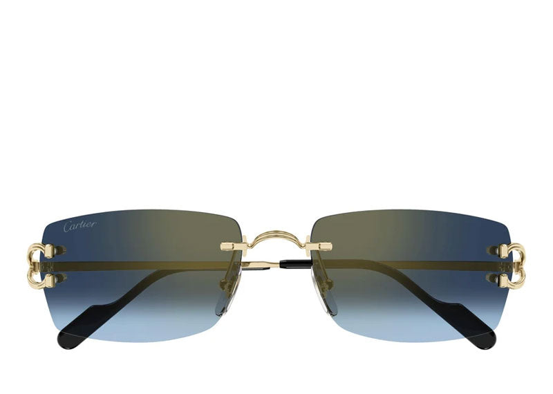 Cartier C Motif Sunglasses Gold Blue