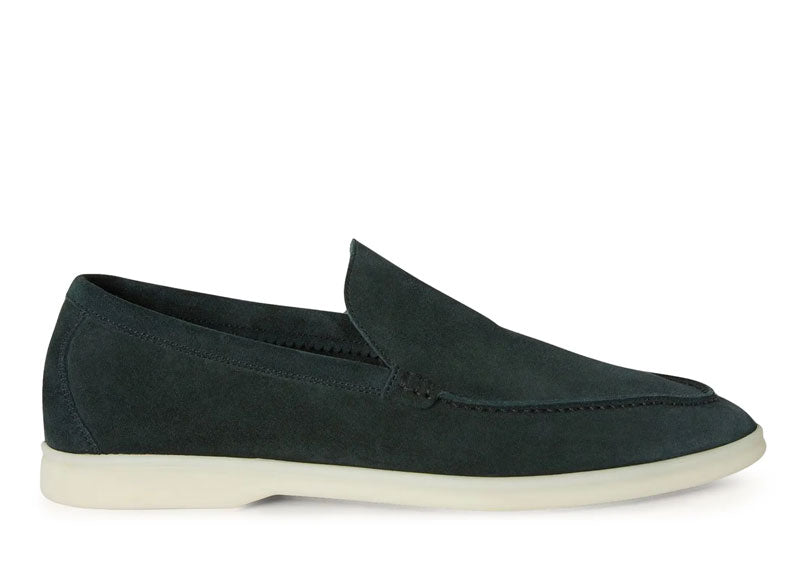 Loro Piana Summer Walk Loafer Suede Petrol Green