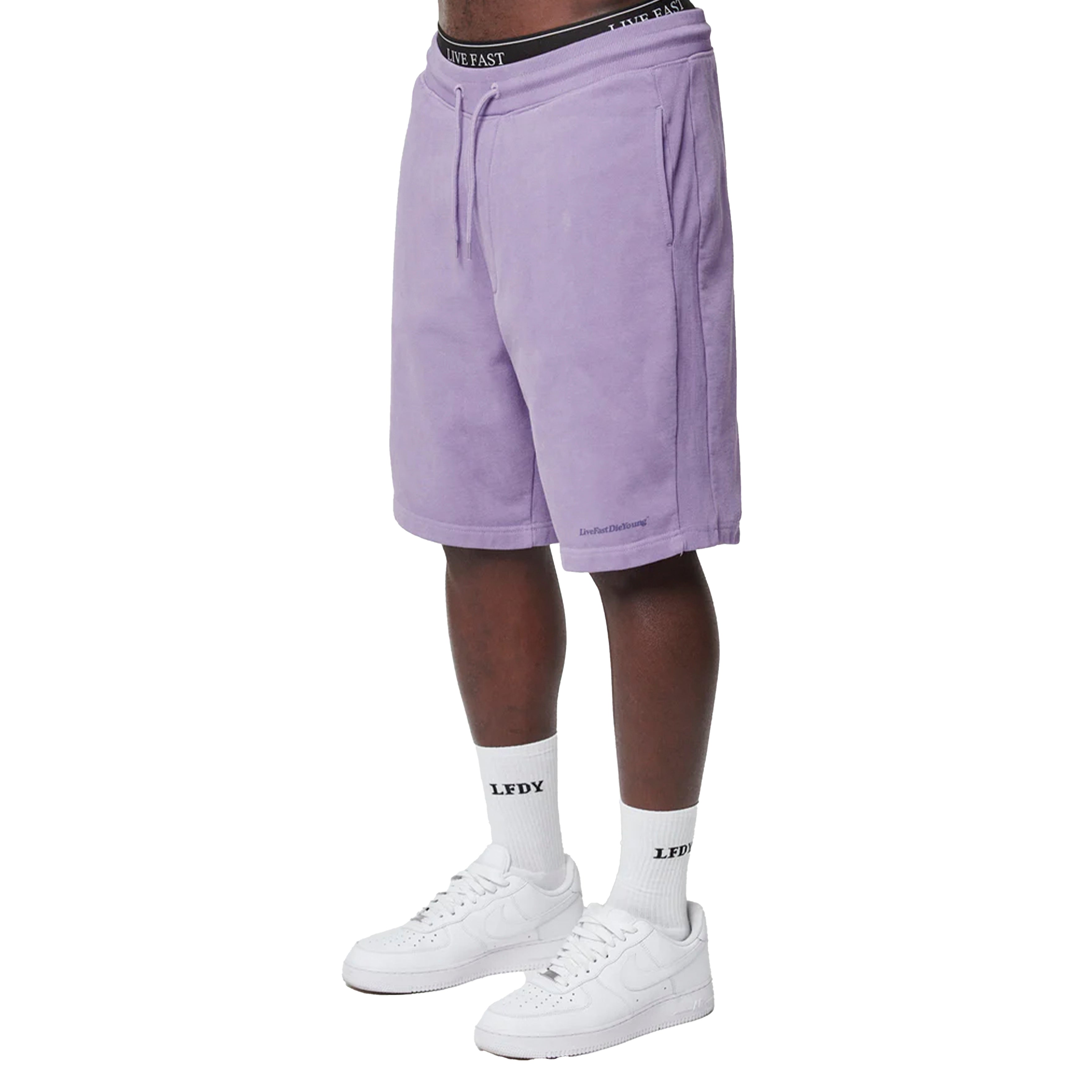 LIVE FAST DIE YOUNG Basic Heavy Shorts Purple | Soul Gallery