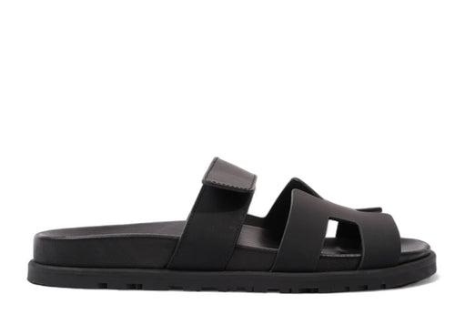 Hermes Chypre Sandal Noir Calfskin Leather (Women's) | Soul Gallery