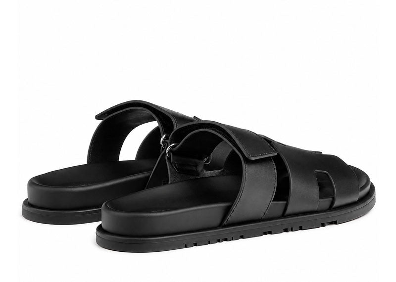 Hermes Chypre Sandal Noir / Vert Mousse