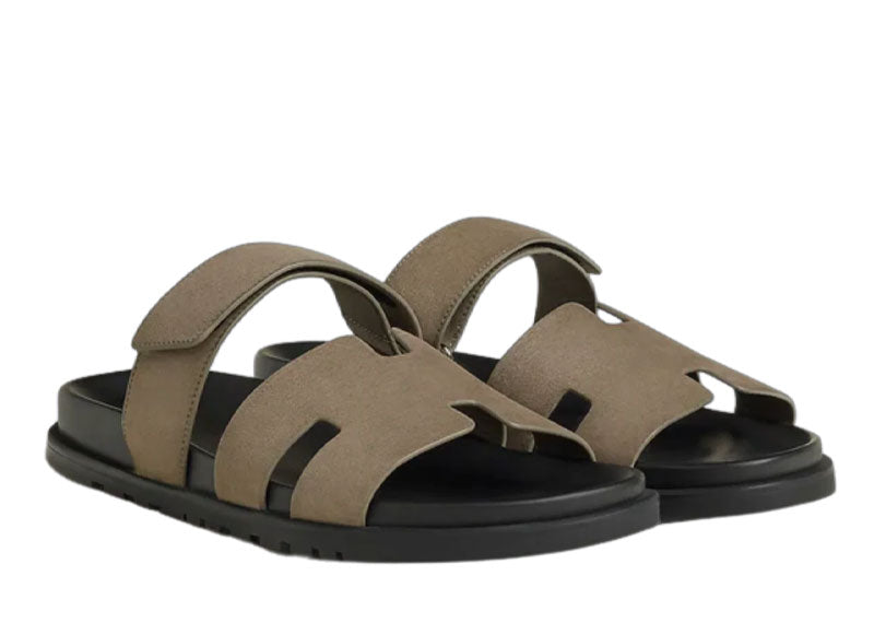 Hermes Chypre Suede Sandal Etoupe