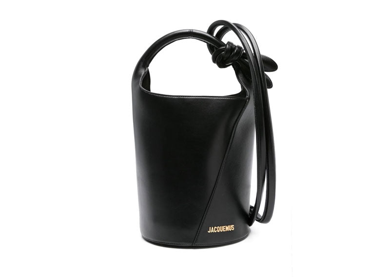 JACQUEMUS 'Le petit Tourni Leather Bucket Bag' Black