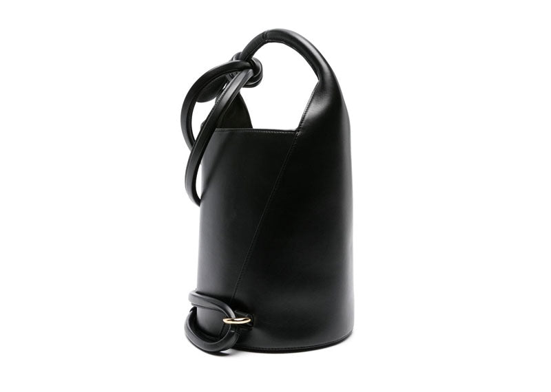 JACQUEMUS 'Le petit Tourni Leather Bucket Bag' Black