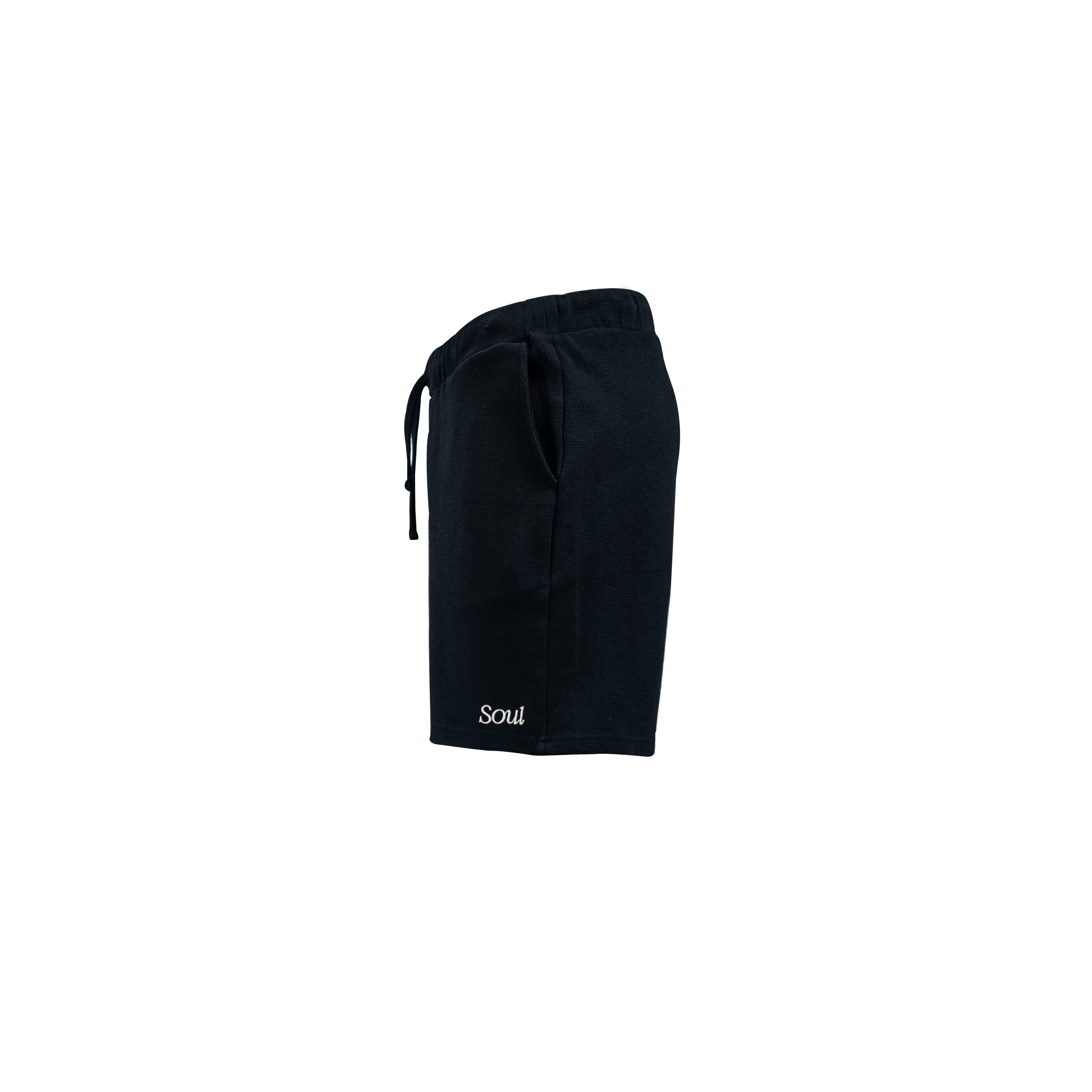 SOUL Premium Waffle Shorts Black (SS25) | Soul Gallery