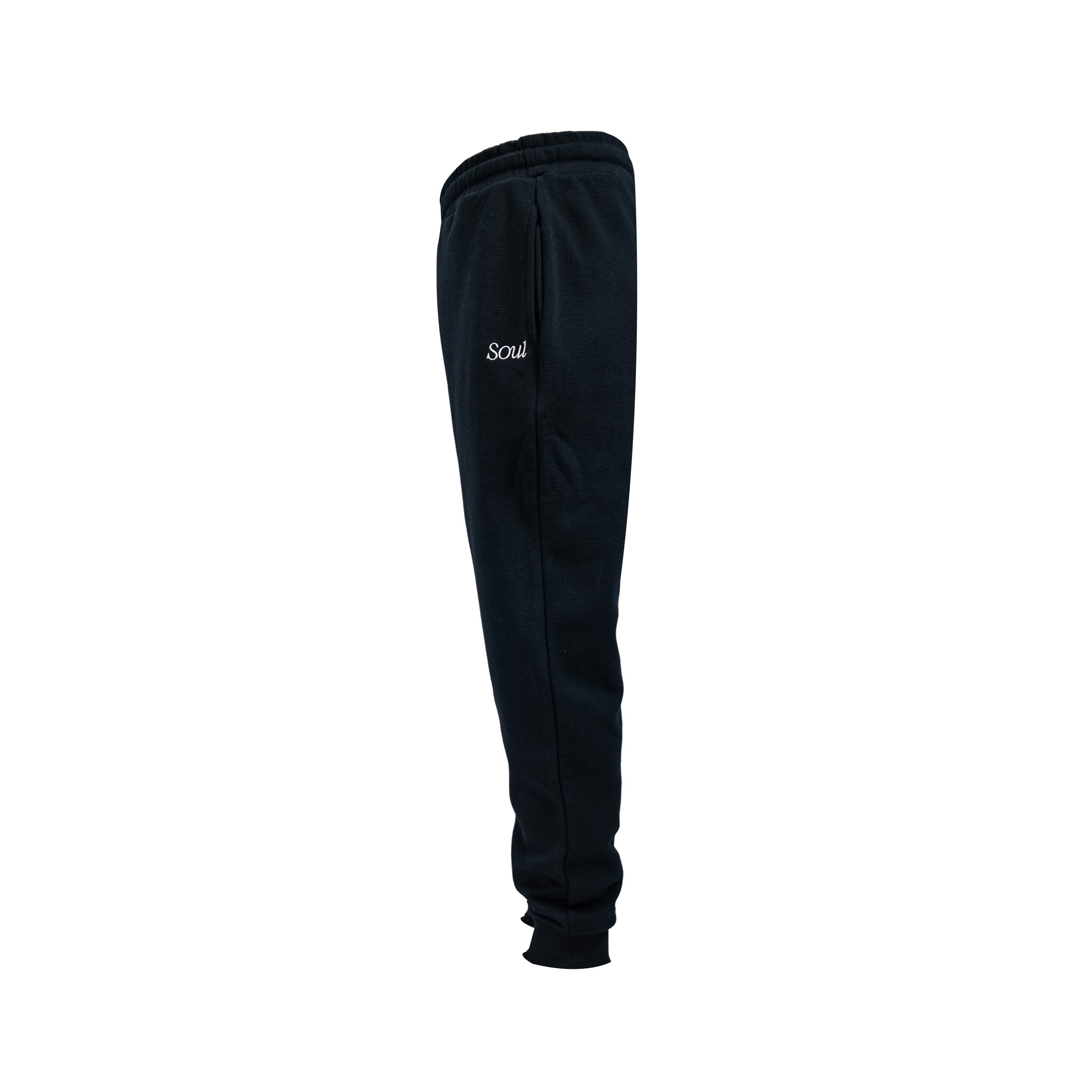 SOUL Premium Waffle Sweatpants Black (AW25) | Soul Gallery