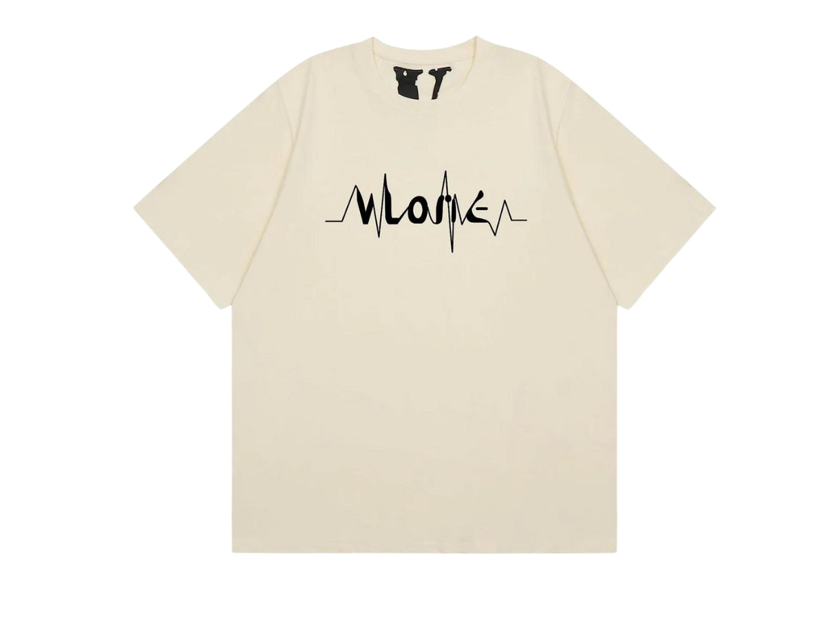 Vlone With Heartbeat Logo T-Shirt SS23 Vintage White | Soul Gallery