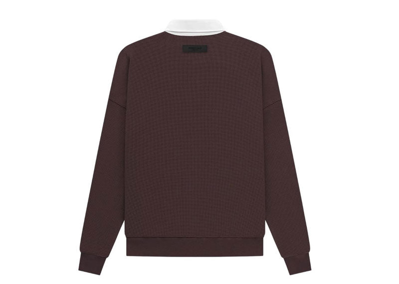 FEAR OF GOD Essentials Waffle Henley Rugby Plum