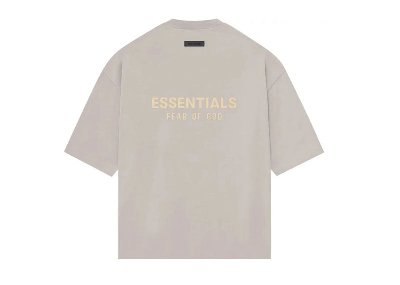 FEAR OF GOD Essentials V-Neck T-Shirt Silver Cloud