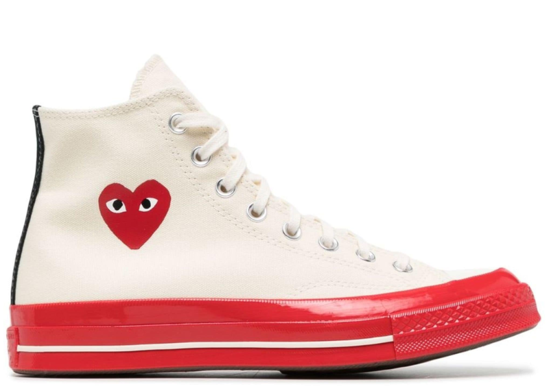 CONVERSE Chuck Taylor All Star 70 Hi Comme Des Garcons PLAY Egret Red Midsole