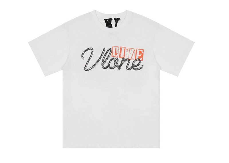 Vlone x Asap Rocky Cursive Logo Rope Big V T-Shirt White