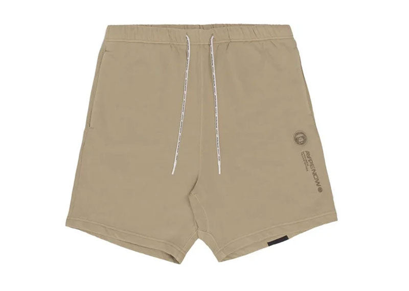 A Bathing Ape AAPE Silicone Badge Garment Dye Sweatshort Humus Beige