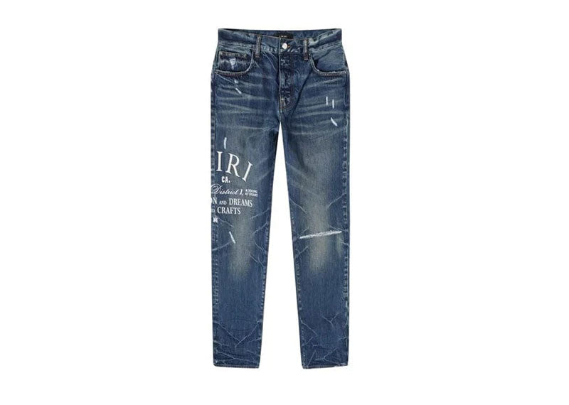 AMIRI Arts District Straight Denim Jeans River Indigo