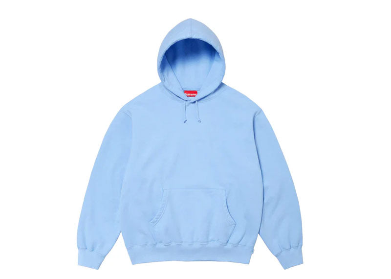 Supreme Satin-Appliqué Hoodie Light Blue