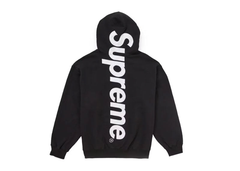 SUPREME Satin Applique Hooded Sweatshirt (FW24) Black