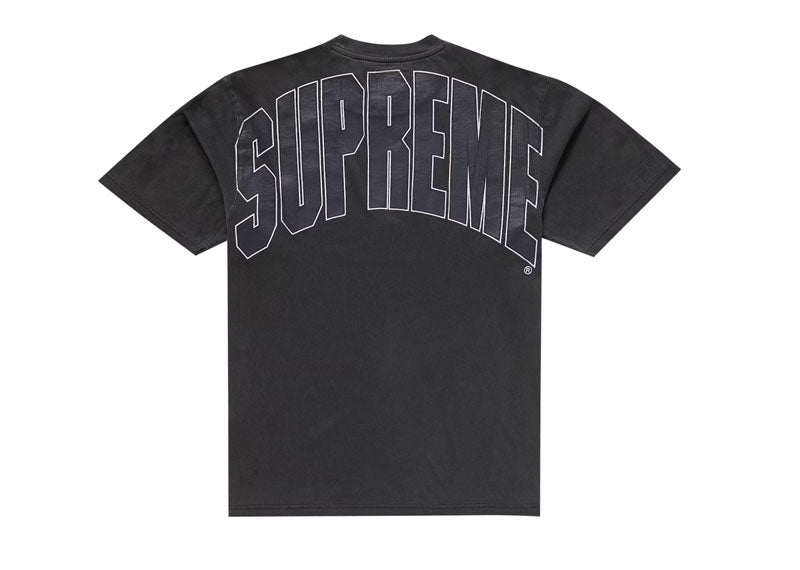 SUPREME Cracked Back Arc S/S Top Washed Black