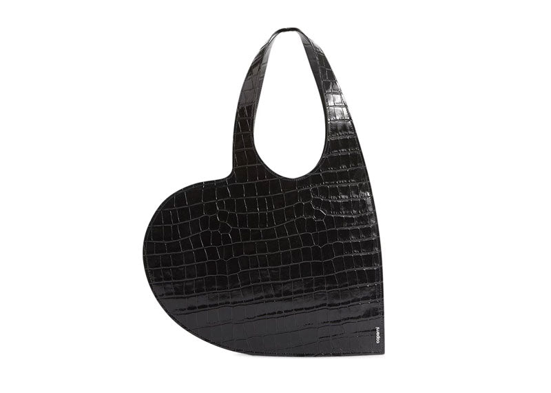 COPERNI Croco Mini Heart Tote Black